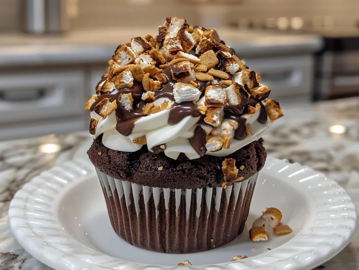 Decadent Chocolate Smores Cupcake