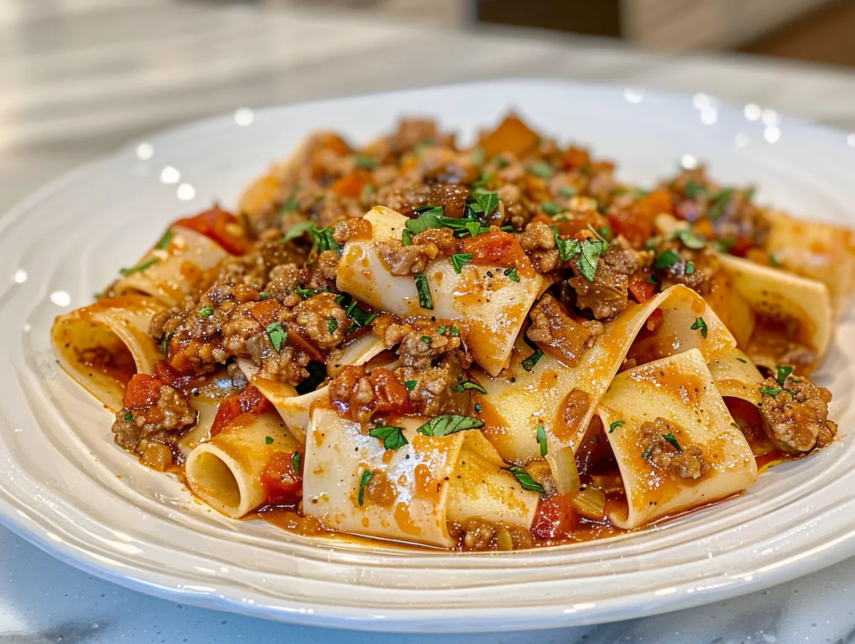 Italian Drunken Noodles Dish