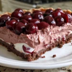 A Slice of No-Bake Chocolate Cherry Cream Pie
