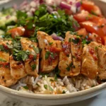 healthy greek chicken bowl