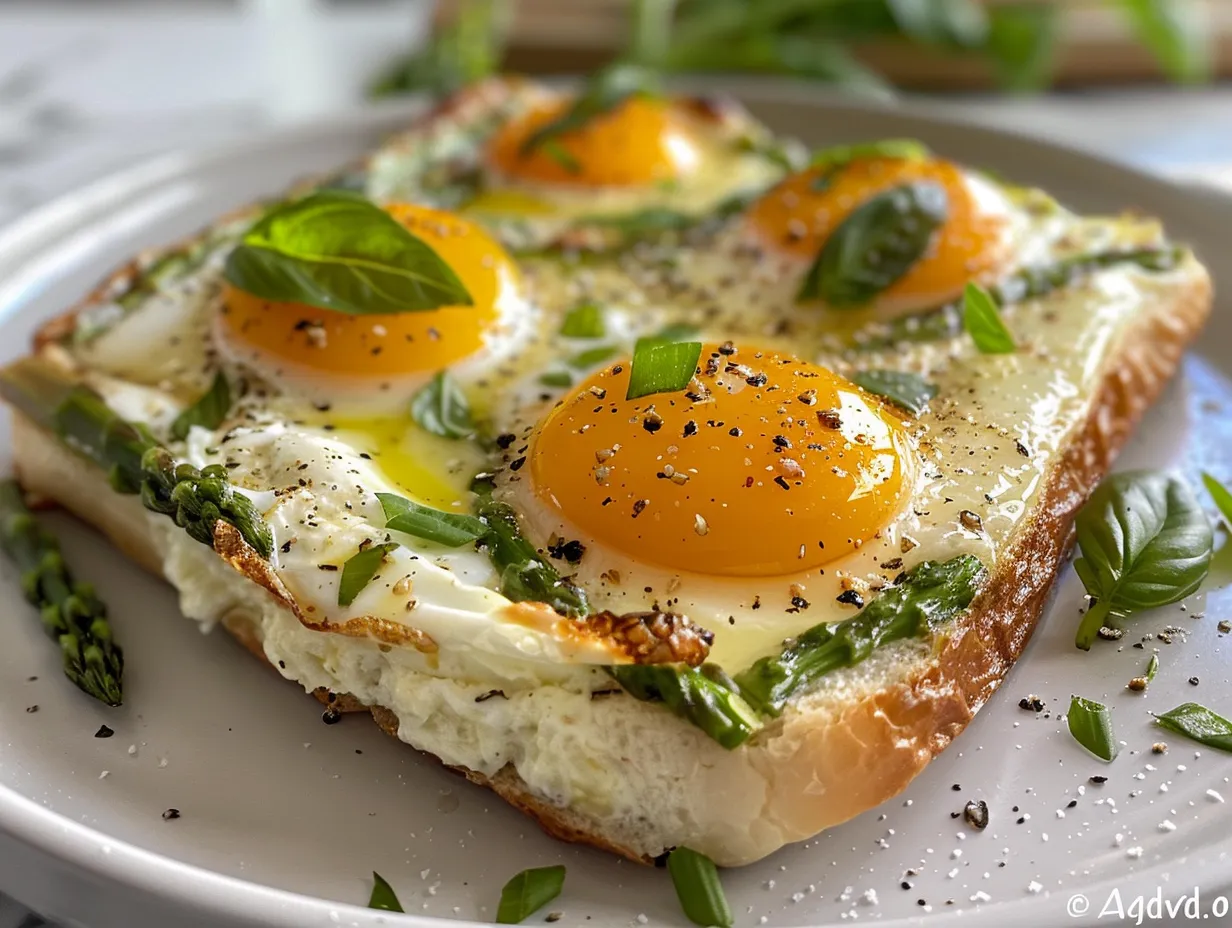 baked eggs with asparagus