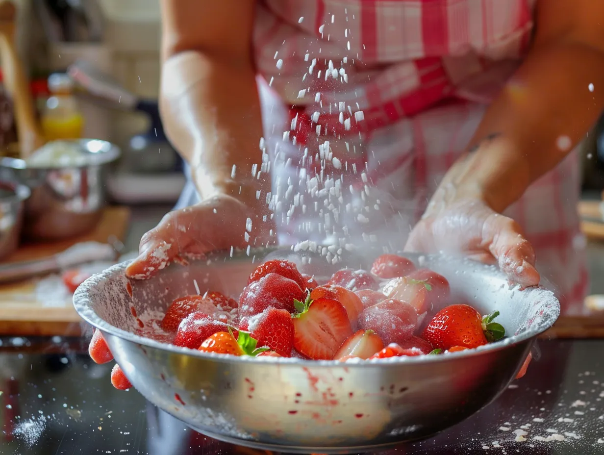 Baking Homemade Strawberry Cake