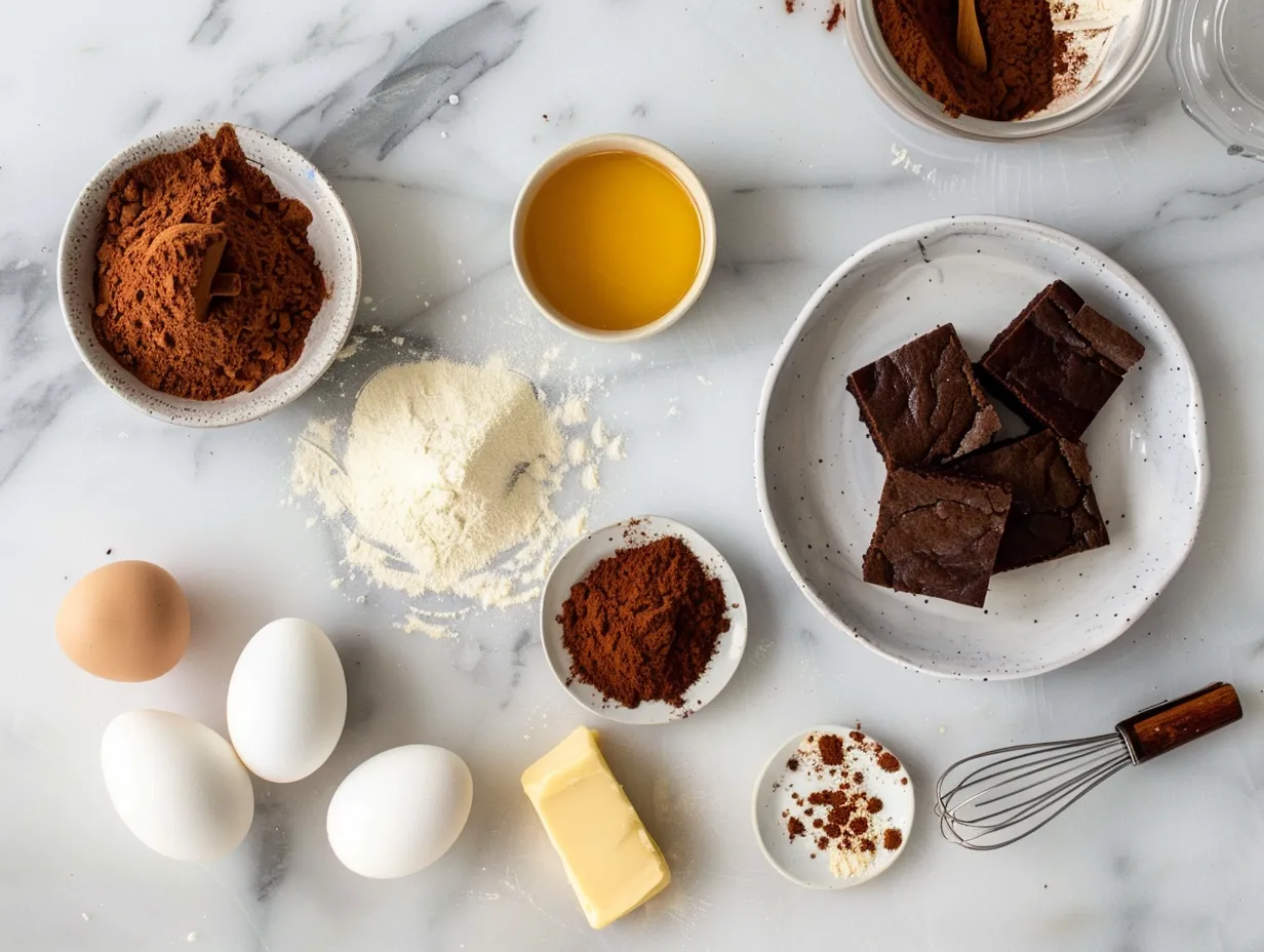 Ingredients for brown butter brownies
