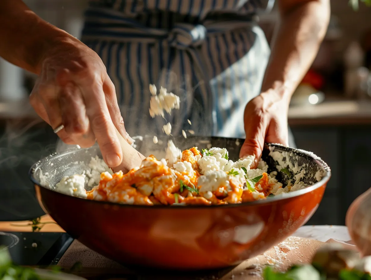buffalo chicken cottage cheese bowl preparation