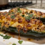 Easy Cheesy Chicken and Corn Stuffed Poblano Peppers Recipe
