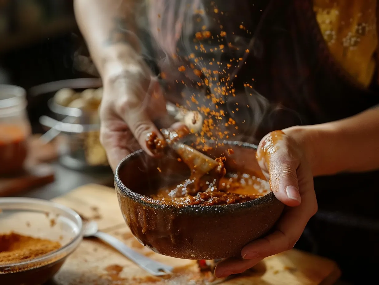 chicken mole cooking process