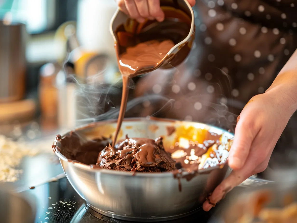 Chocolate Caramel Dump Cake Preparation