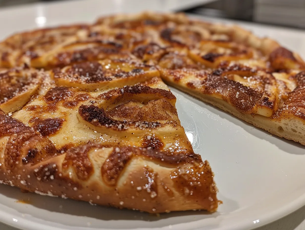 Cinnamon Sugar Pizza Close-Up