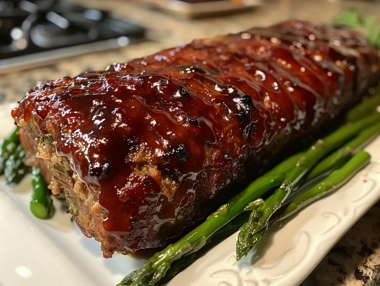 Classic Glazed Meatloaf Ready to Serve