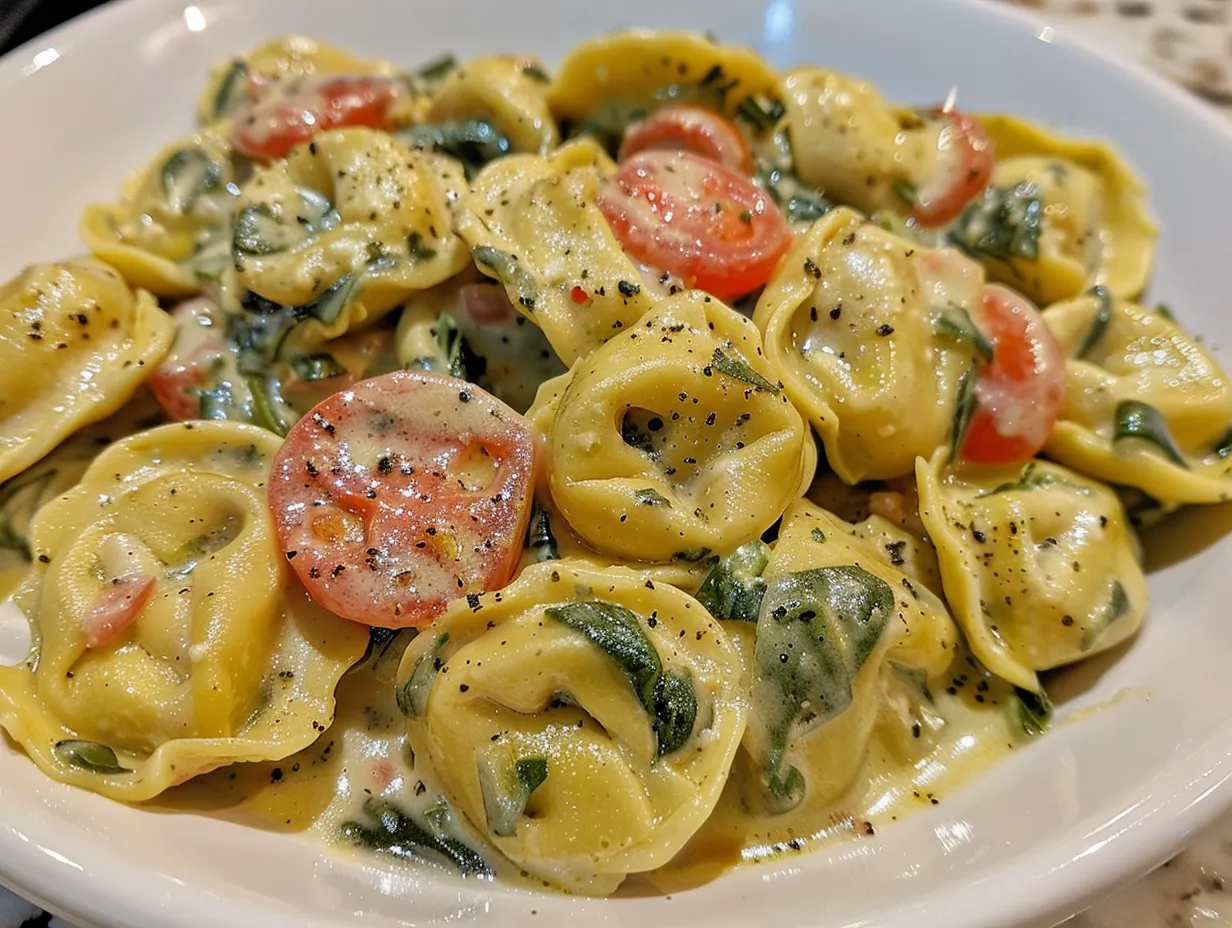 Creamy Spinach Tomato Tortellini