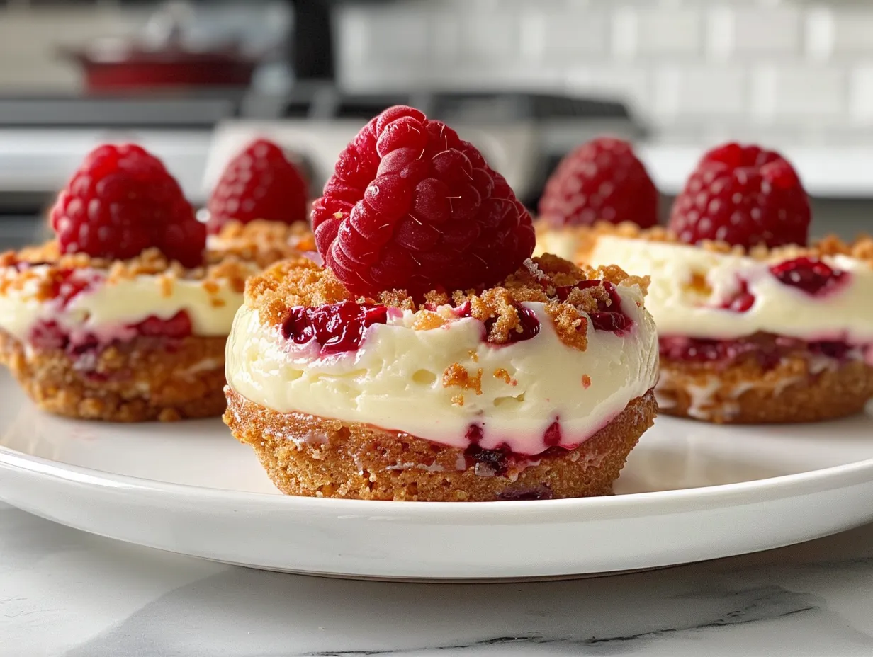 Decadent Cheesecake Raspberry Bites Display