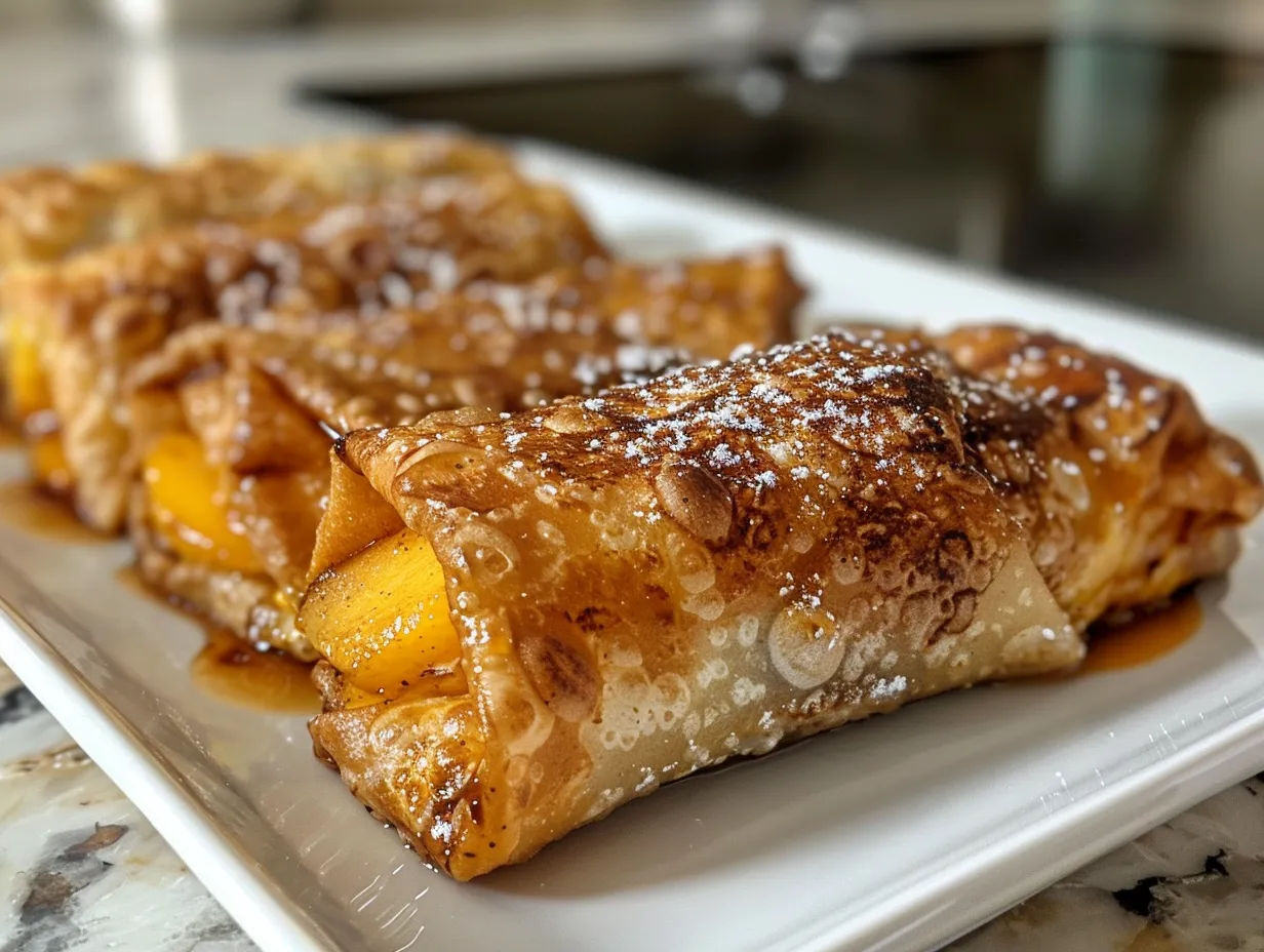 Delectable Peach Cobbler Egg Rolls
