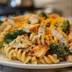 bbq ranch chicken pasta with broccoli and cheddar