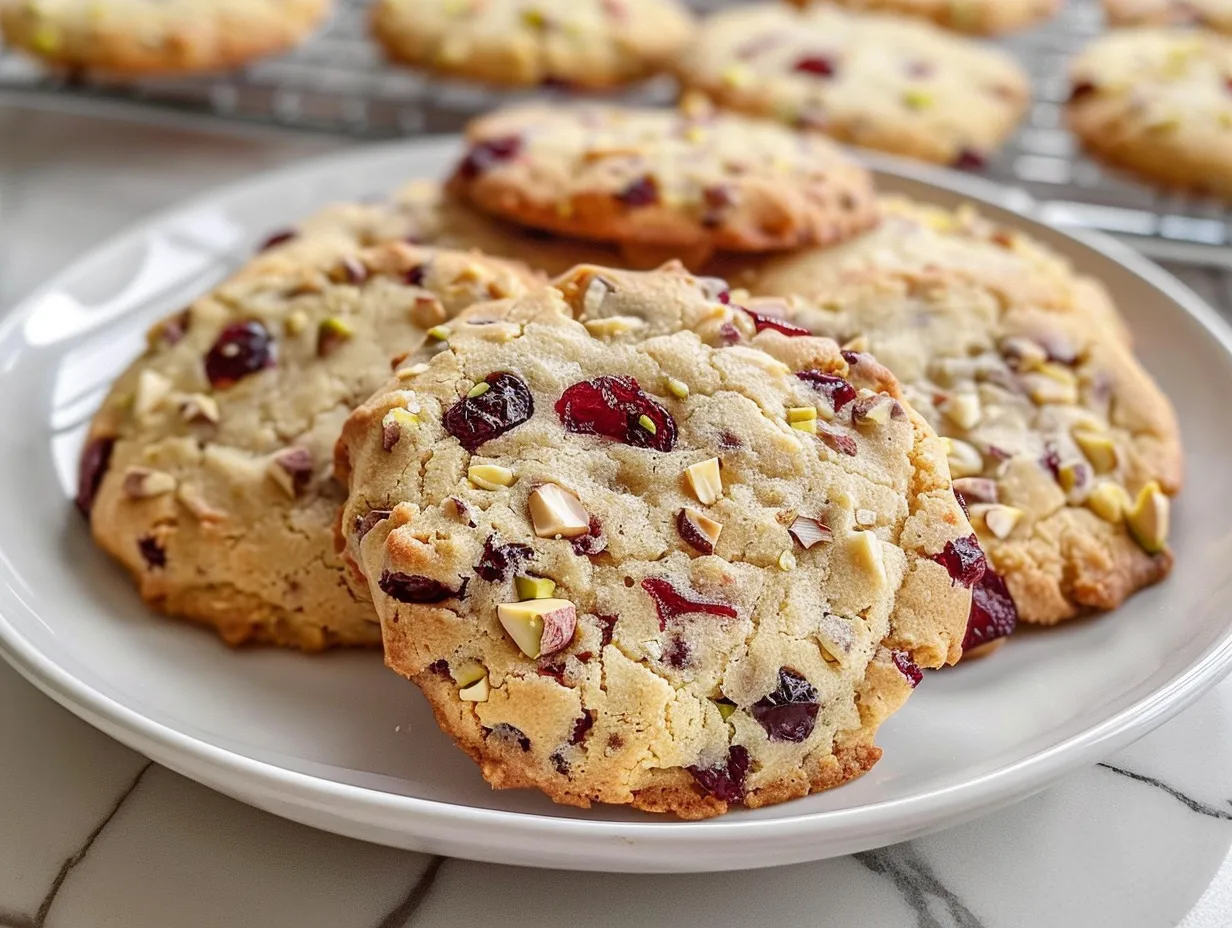 cranberry pistachio shortbread cookies