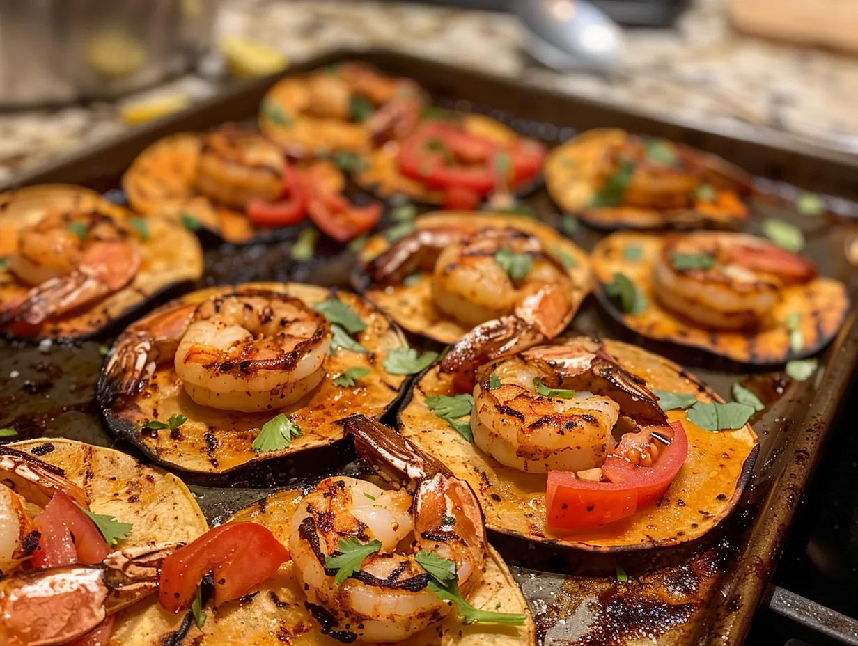 delicious homemade grilled shrimp tostadas