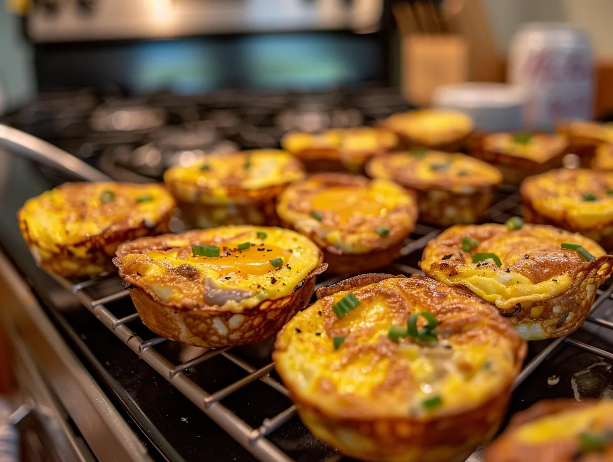 Delicious homemade mini omelets ready to enjoy