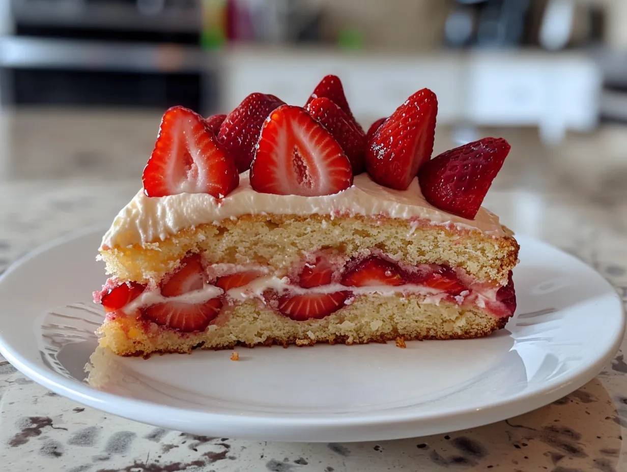 Delicious homemade strawberry cake