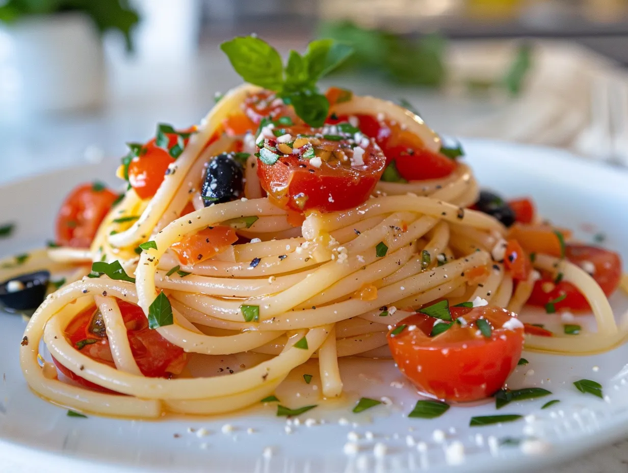Delicious Mediterranean Spaghetti Salad