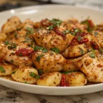 Delicious One Skillet Sun-Dried Tomato Chicken and Gnocchi