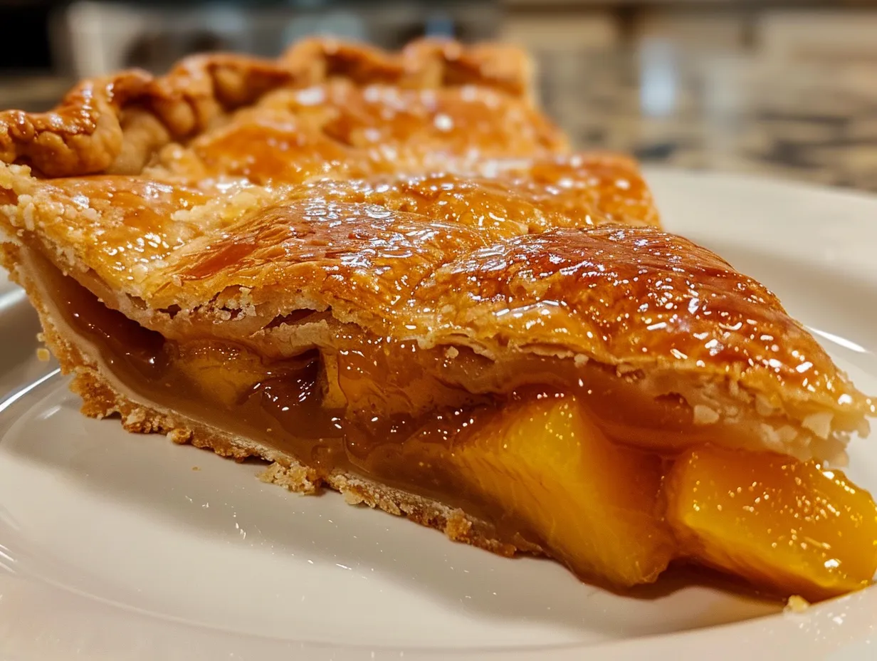 peach pie recipe : Delicious Peach Pie Displayed