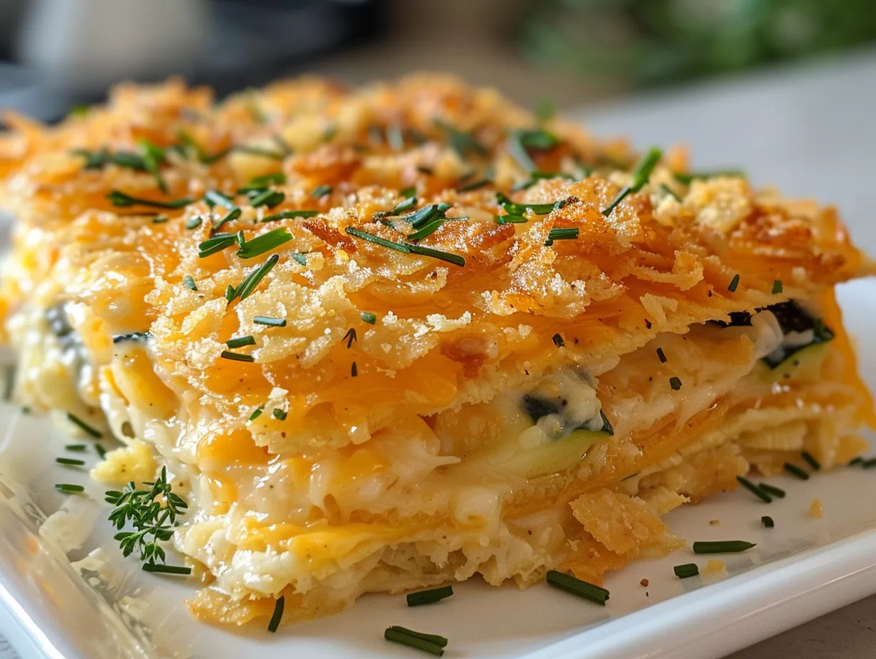 Ritz Cracker Zucchini Cheddar Casserole