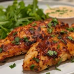 My Spiced Chicken Strips with Fresh Salad Yogurt Sauce
