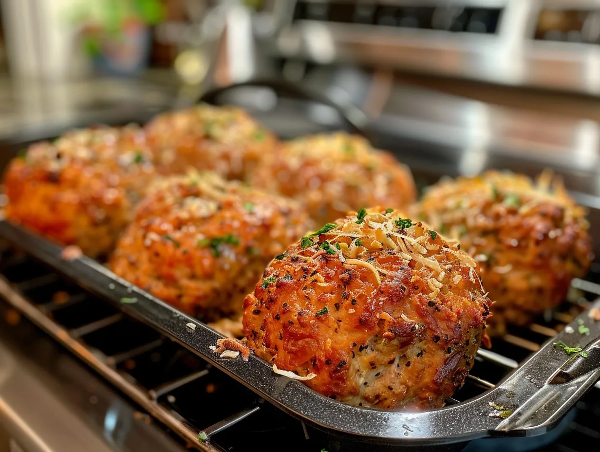 Enjoying Garlic Parmesan Chicken Meatloaves