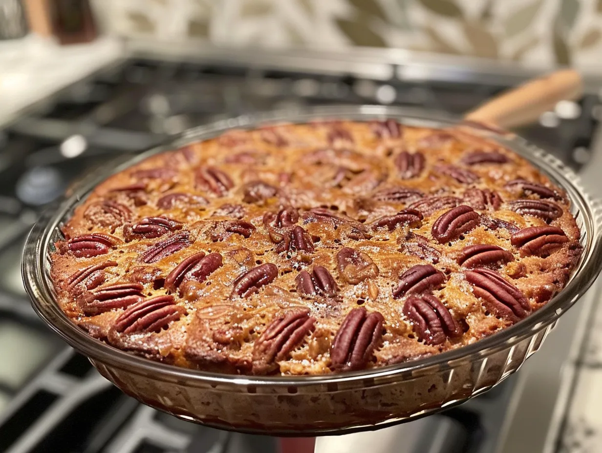 Enjoying pecan cobbler dump cake