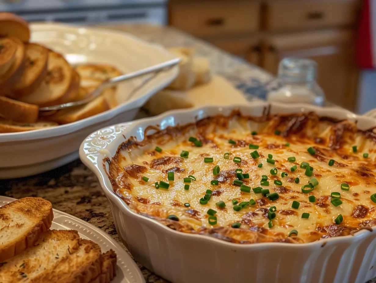 enjoying your baked texas trash cheese dip