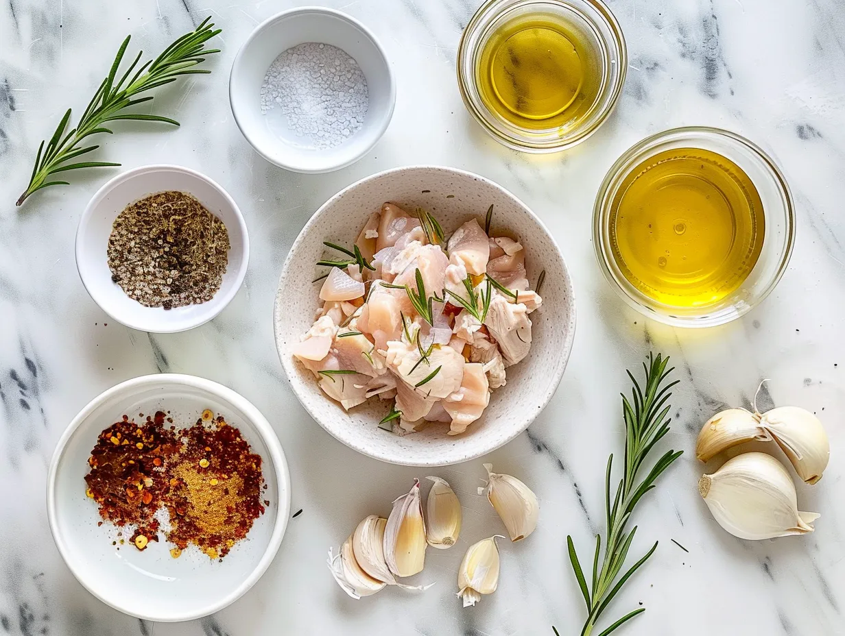 Essential ingredients for Carolina BBQ chicken
