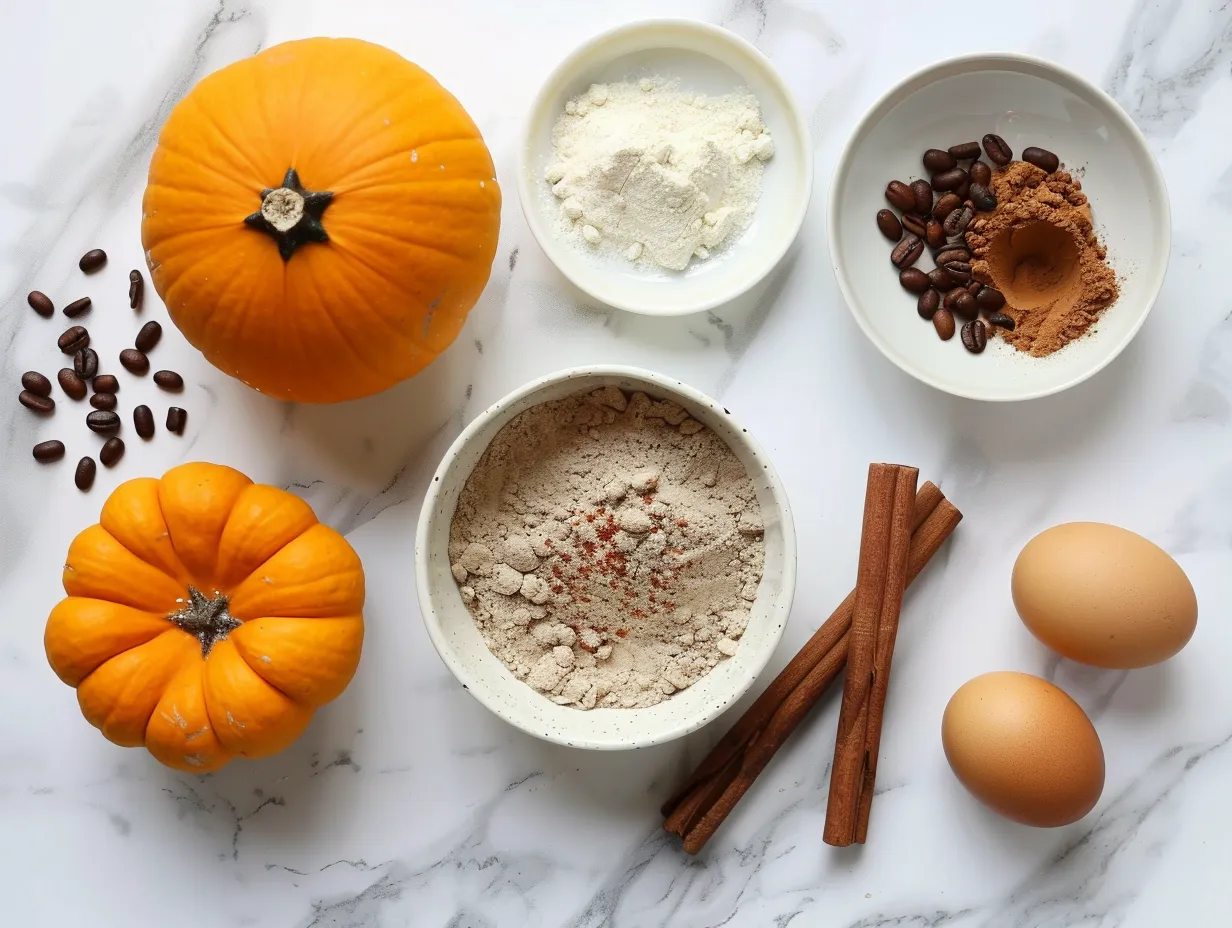 Essential ingredients for pumpkin coffee cake
