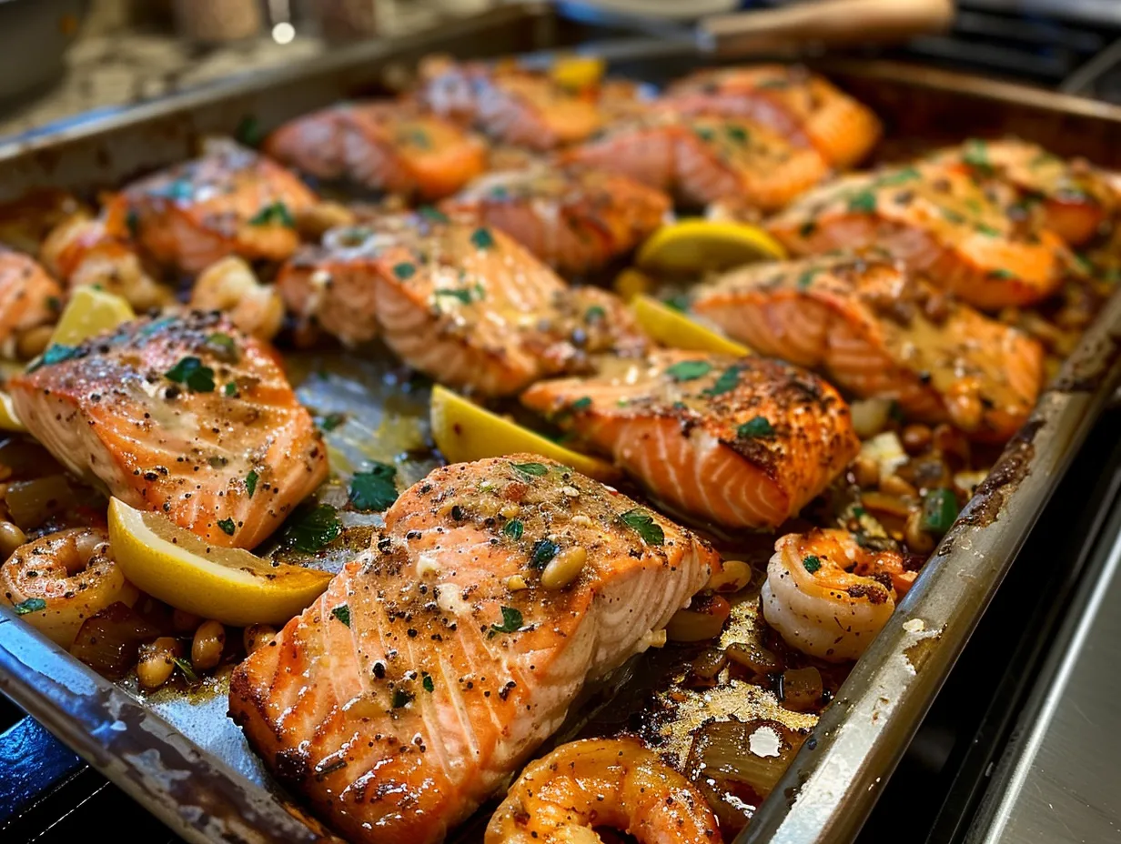 Final Cajun Salmon and Shrimp Dish