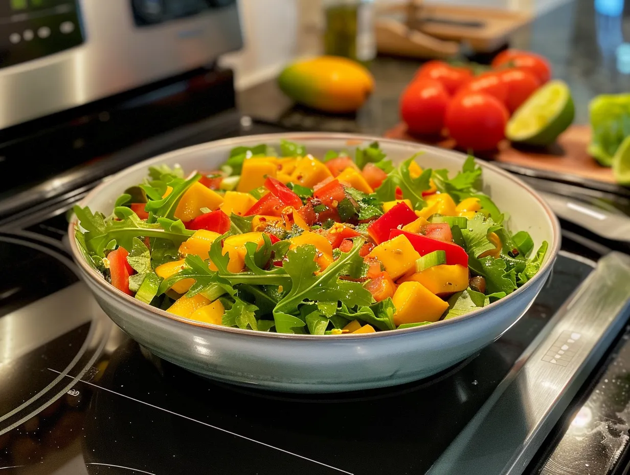 final presentation of mango salad