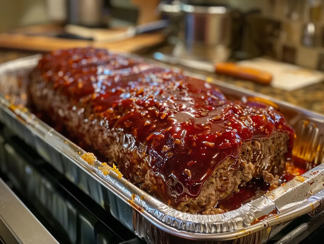 Finished Balsamic Glazed Meatloaf Ready to serve