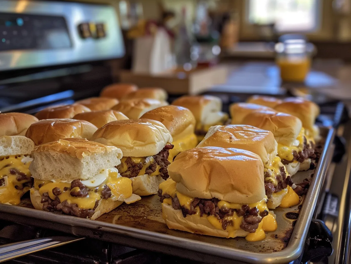 Finished Breakfast Sliders on a Kitchen Counter
