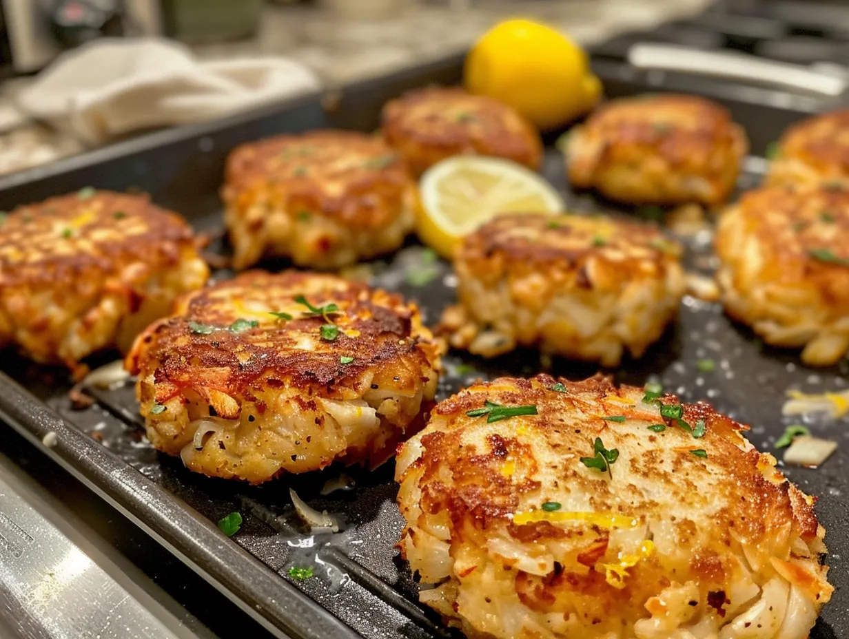 Finished Cheddar Bay Crab Cakes