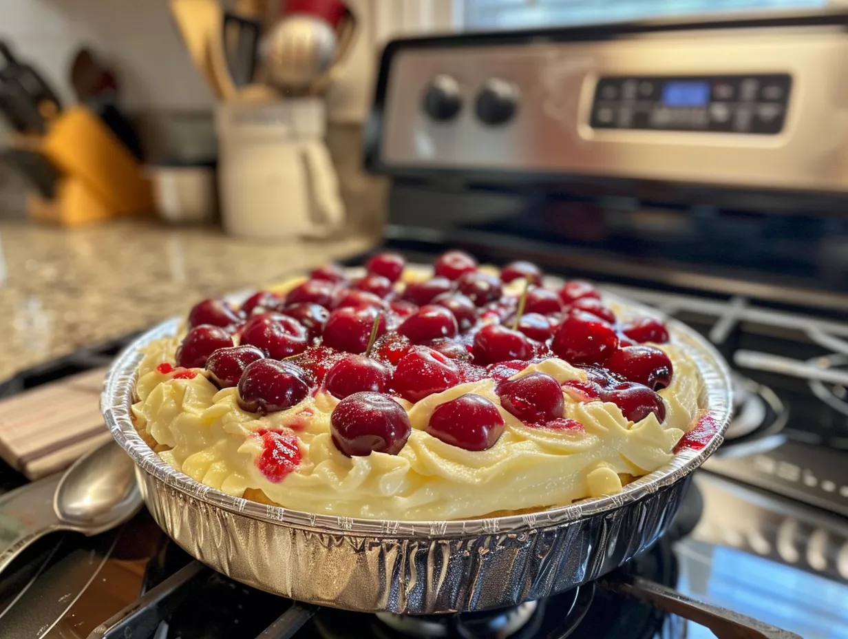 finished cherry delight dessert