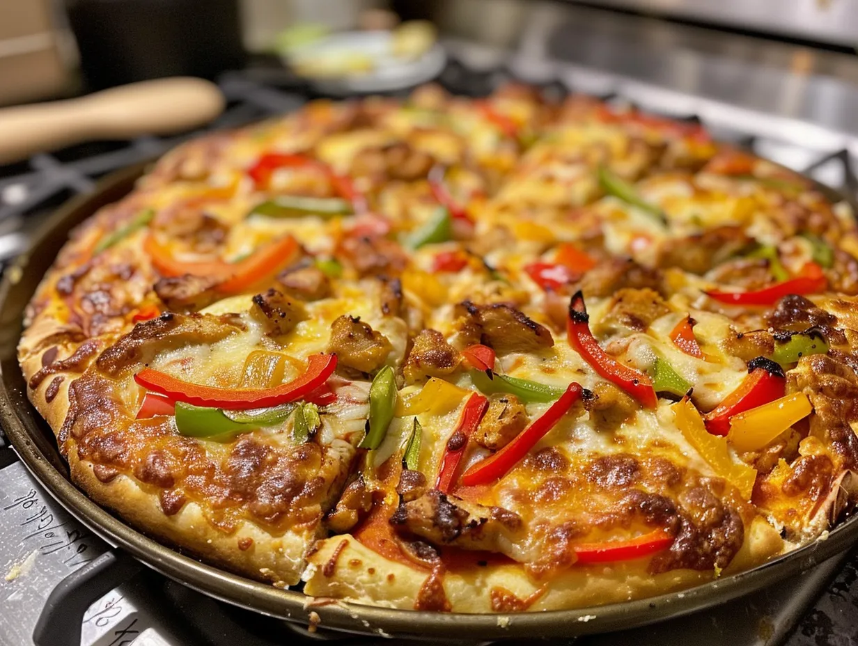 Finished Chicken Fajita Pizza on Display