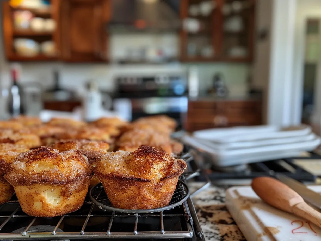 Finished cinnamon sugar french toast muffins