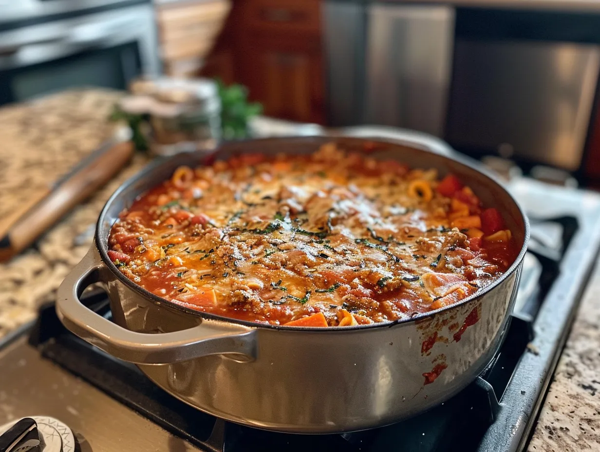 Finished Crock Pot Lasagna Soup