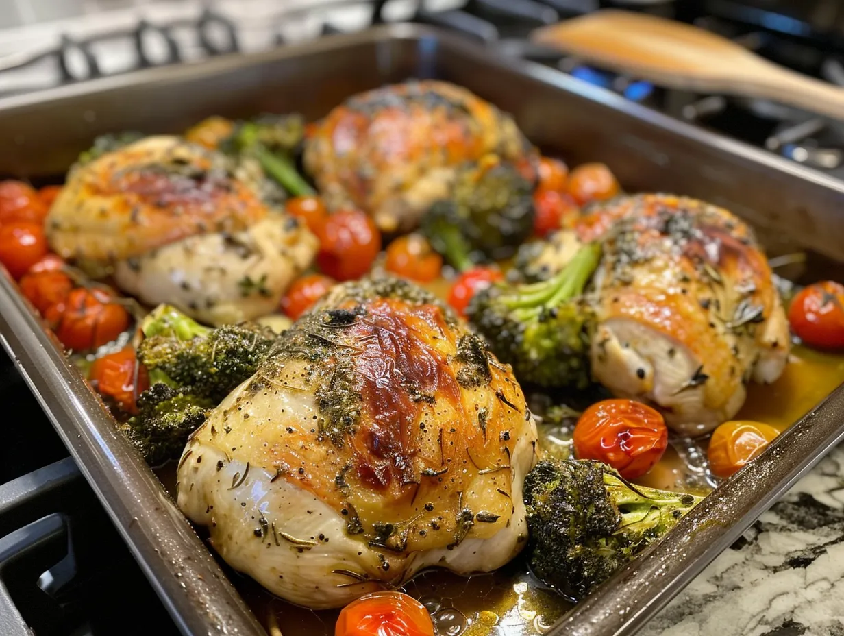 Finished garlic herb chicken dish