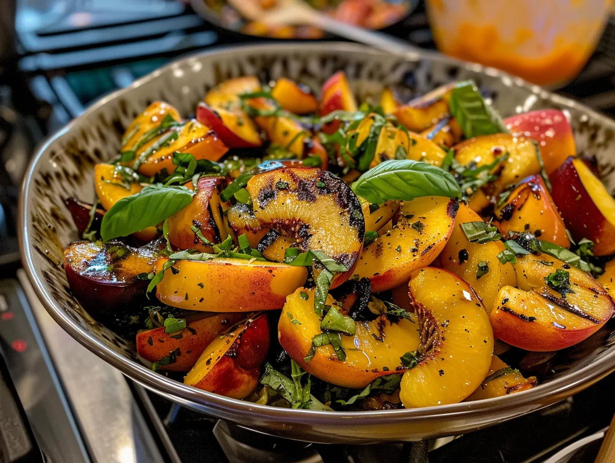 Finished Grilled Peach Salad