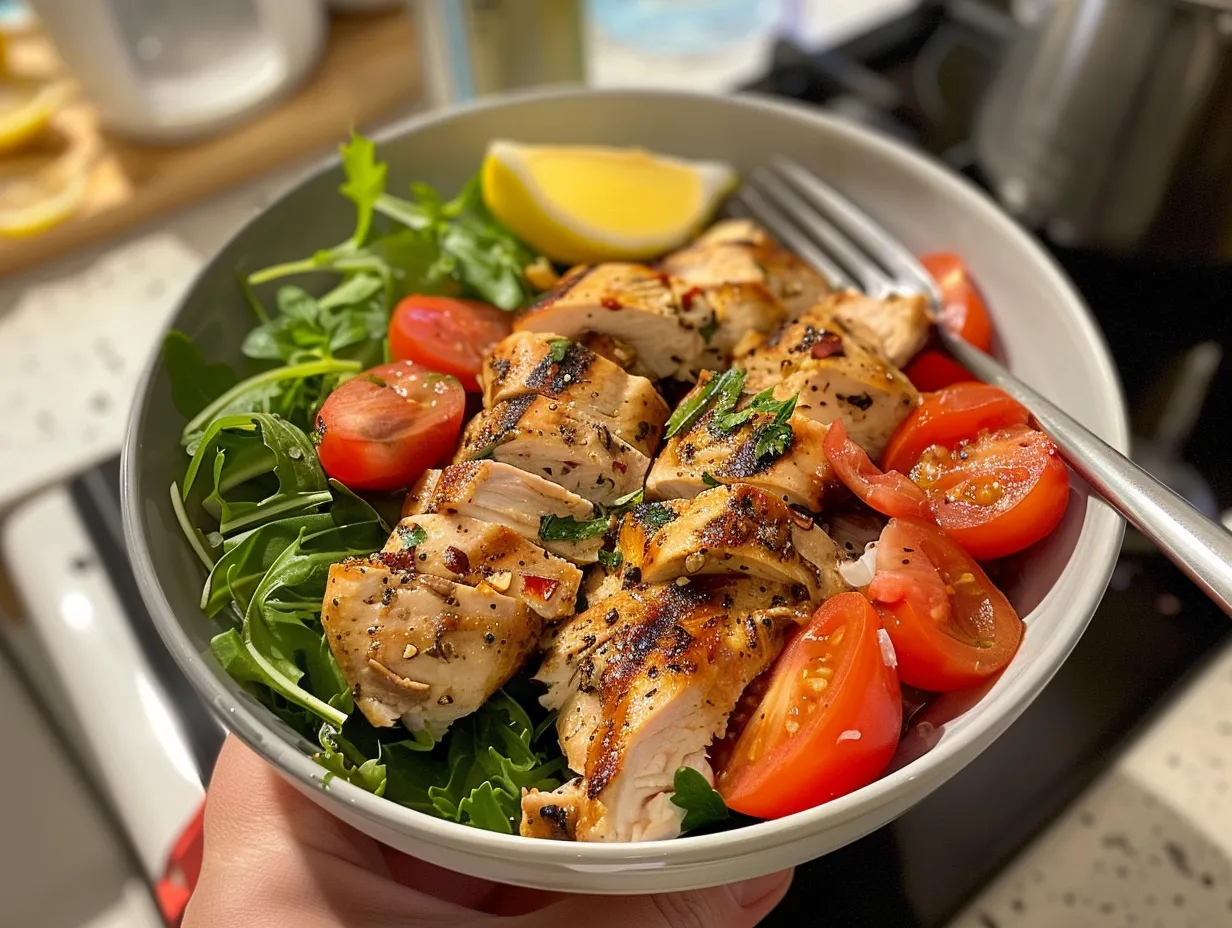 Finished Healthy Greek Chicken Bowl
