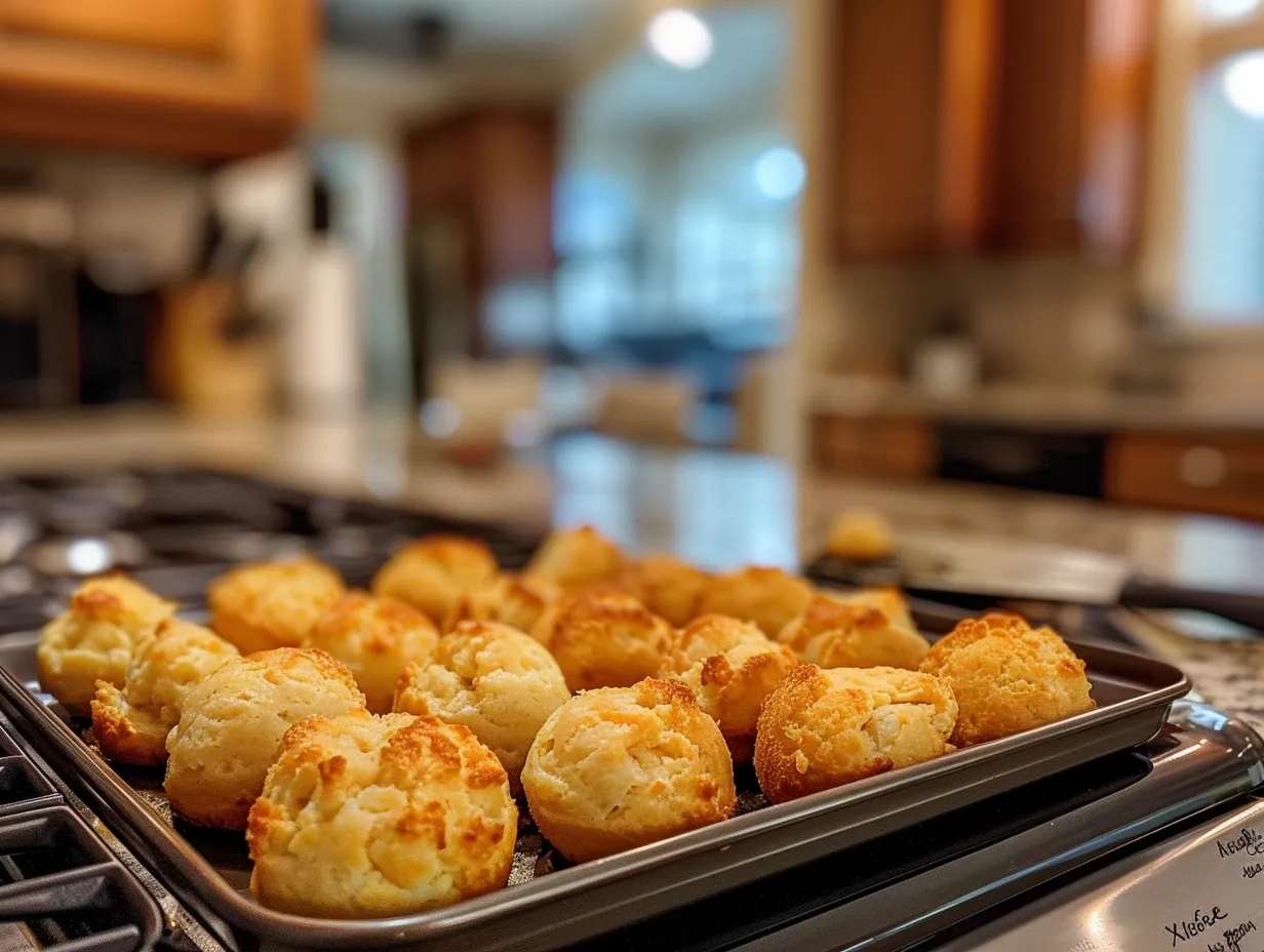 finished honey butter cornbread poppers on kitchen table