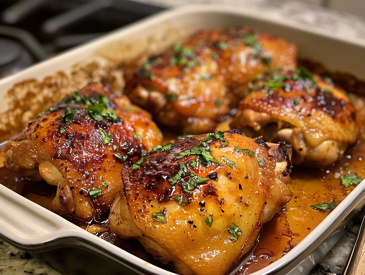 Finished Honey Garlic Chicken Thighs