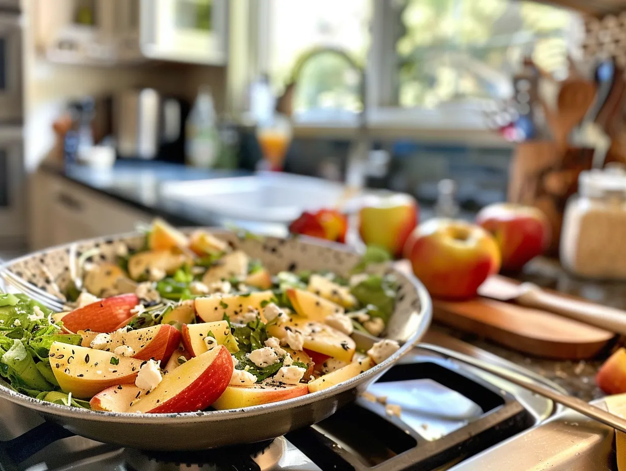 Finished Honeycrisp Apple and Feta Salad Ready to Enjoy