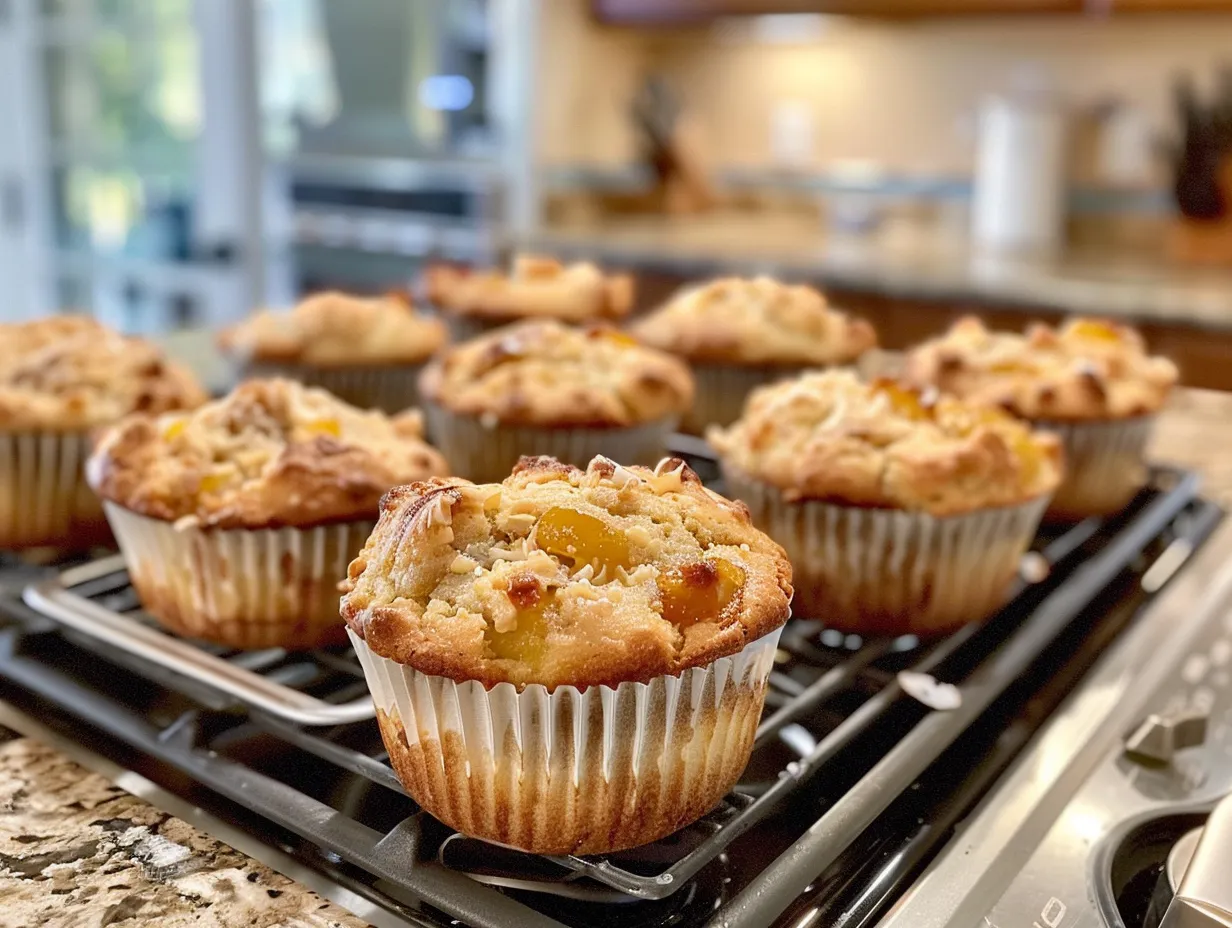 Finished Nectarine Muffins on Display