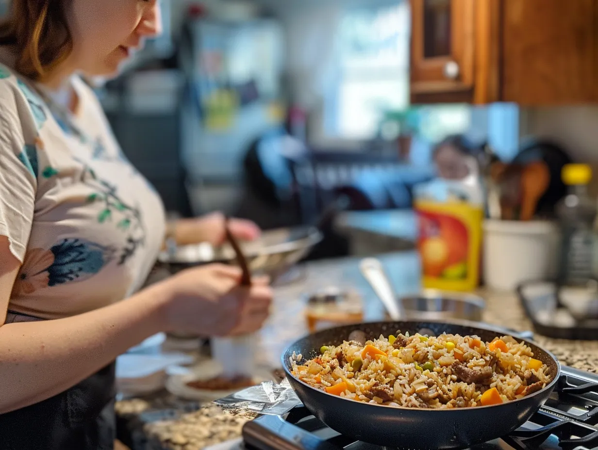 Finished Onion Beef Fried Rice
