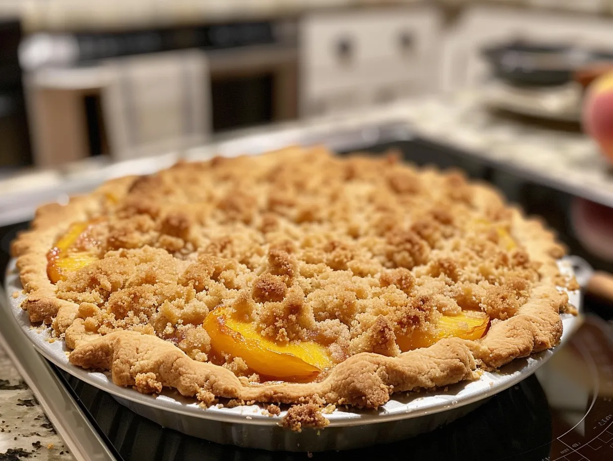 Finished Peach Crumb Cake