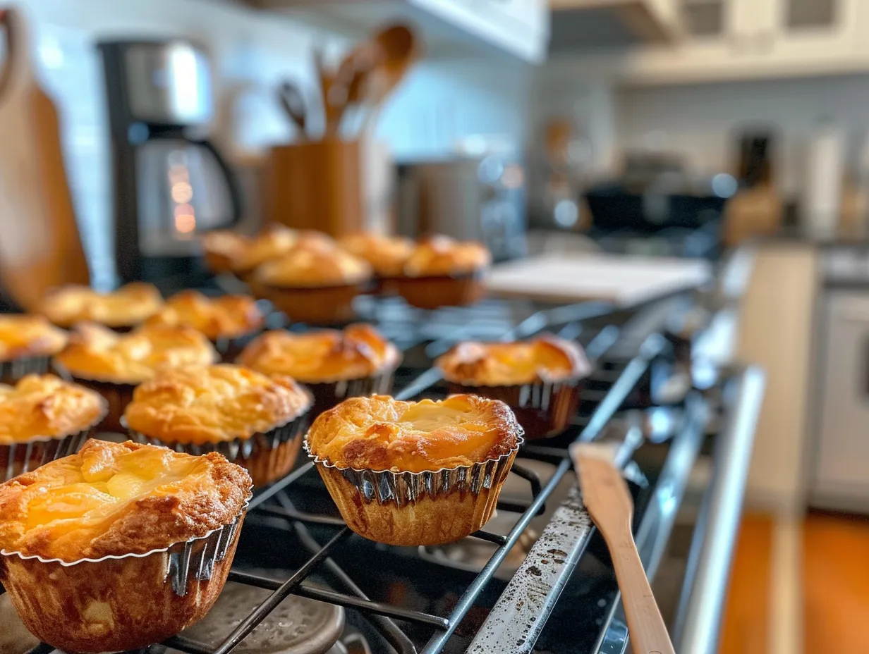 Finished Peach Pie Cruffins on Display